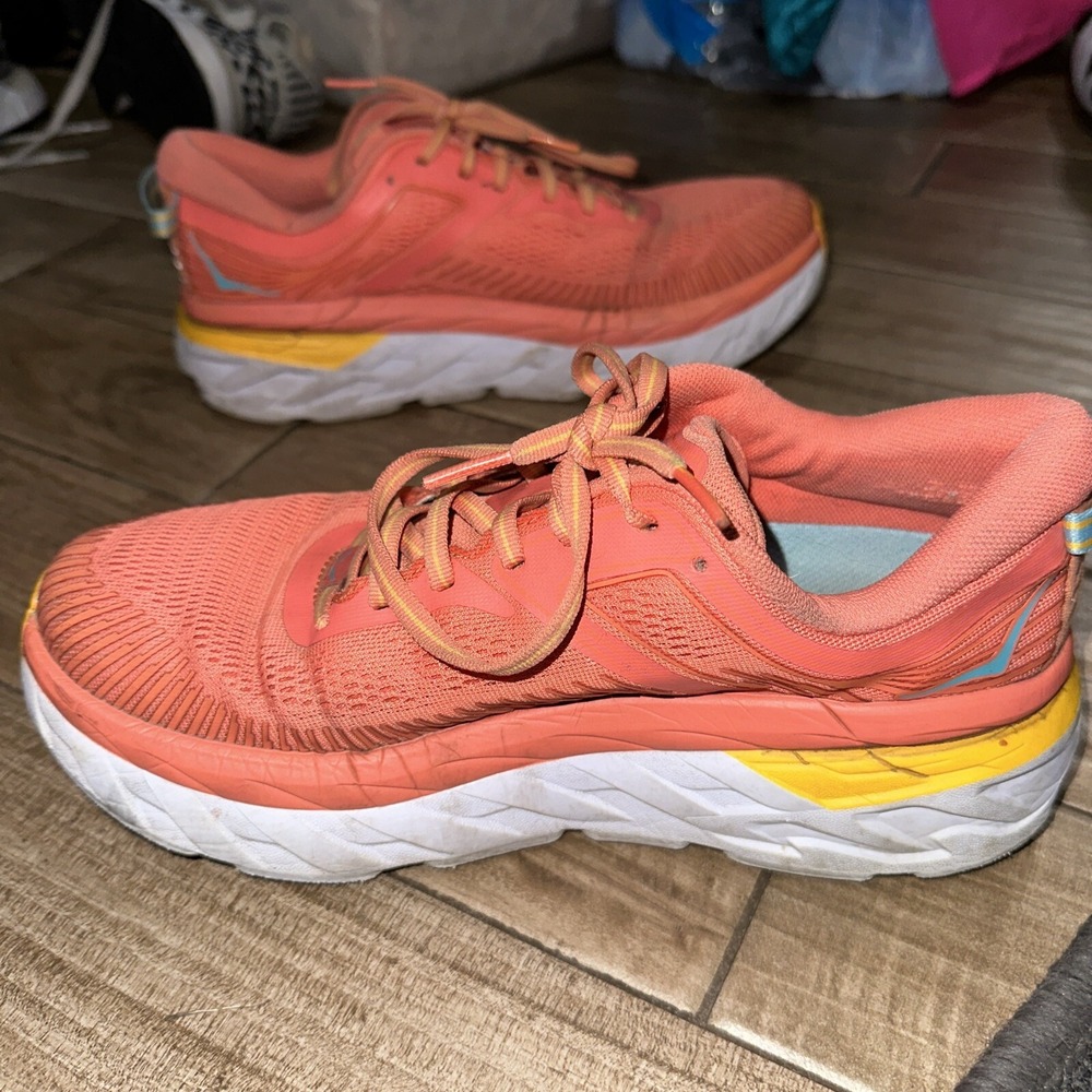 HOKA One One Bondi 7 Womens Orange Sneaker Size 10 - Picture 2 of 6